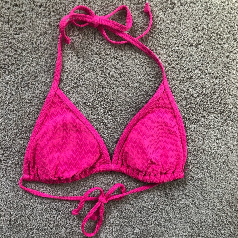 old navy pink triangle bikini top
